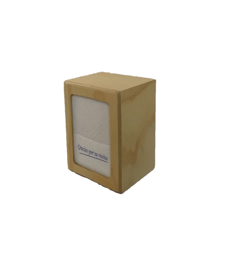 servilletero fabricado en madera para servilleta miniservices se puede personalizar en el color y grabar el logo o el nombre